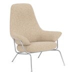 Hem Hai lounge chair, brushed stainless steel - Eggshell