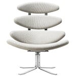 Armchairs & lounge chairs, Corona chair, brushed chrome - Gabriel Capture 4101, Grey