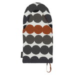 Räsymatto oven mitten, white - grey - chestnut Räsymatto oven mitten, white - grey - chestnut