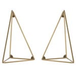 Scaffali da parete, Supporti Pythagoras, 2 pz, ottone, Oro