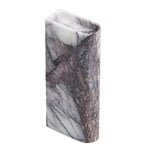 Portacandela Monolith, alto, marmo bianco variegato