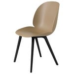 Dining chairs, Beetle chair, plastic edition, black - pebble brown, Brown