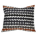 Räsymatto pillowcase, white - black - chestnut Räsymatto pillowcase, white - black - chestnut
