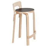 Artek Aalto high chair K65, black linoleum