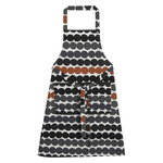 Räsymatto apron, white - grey - chestnut Räsymatto apron, white - grey - chestnut