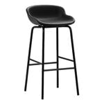 Tabourets et chaises de bar, Tabouret de bar Hyg, 75 cm, noir - cuir noir Ultra, Noir