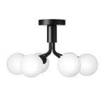 Pendant lamps, Apiales 6 ceiling lamp, satin black - opal white, Black