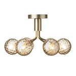 Pendant lamps, Apiales 6 ceiling lamp, brushed brass - optic gold, Gold