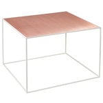 Twin 49 table white, copper/black stained ash