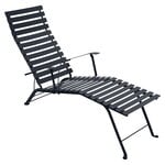 Deck chairs & daybeds, Bistro Metal chaise longue, anthracite, Gray