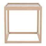 Coffee tables, Cube table, soaped oak - smoked glass, Natural