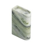 Monolith candle holder, medium, mixed green marble