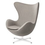 Armchairs & lounge chairs, Egg lounge chair, satin polished aluminium -  Light Beige 1120, Beige
