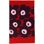 Telo da doccia Unikko, rosso - viola - rosa Telo da doccia Unikko, rosso - viola - rosa
