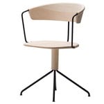 Dining chairs, MC9 Uncino chair A, ash - black metal, Natural