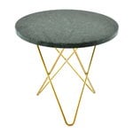 Coffee tables, Mini O table, brass - green marble, Green