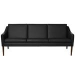 Mr Olsen sofa, 3-seater, walnut - black leather