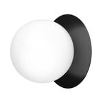 , Liila 1 wall/ceiling lamp, medium, black - opal white, Black
