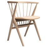 Ruokapöydän tuolit, No 8 tuoli, saippuoitu tammi - hunajanvärinen nahka, Luonnonvärinen