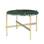 Tavoli da salotto, Tavolino TS, 55 cm, ottone - marmo verde, Verde