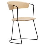 Dining chairs, MC9 Uncino chair C, ash - black metal, Natural