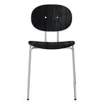 Dining chairs, Piet Hein chair, chrome - black lacquered oak, Black