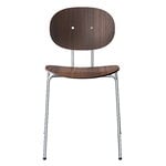 Dining chairs, Piet Hein chair, chrome - lacquered walnut, Brown