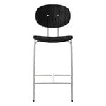 Tabourets et chaises de bar, Tabouret de comptoir Piet Hein 65 cm, chrome - chêne laqué noir, Noir