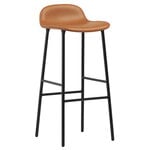 Bar stools & chairs, Form bar stool, 75 cm, black steel - brandy leather Ultra, Black