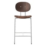 Bar stools & chairs, Piet Hein counter stool 65 cm, chrome - lacquered walnut, Brown