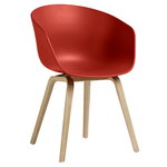 Dining chairs, About A Chair AAC22, lacquered oak - warm red, Red