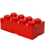 Boîtes de rangement, Lego Storage Brick 8, rouge, Rouge