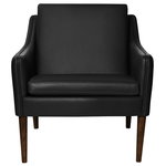 Armchairs & lounge chairs, Mr Olsen lounge chair, walnut - black leather, Black