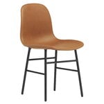 Dining chairs, Form chair, black steel - brandy leather Ultra, Black