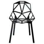 Sedie da pranzo, Sedia Chair_One, nera - gambe in alluminio verniciato, Nero