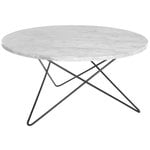 Sohvapöydät, O pöytä, musta - valkoinen marmori, Valkoinen