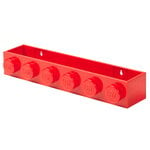 Wall shelves, Lego Book Rack, bright red, Red