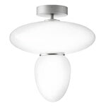 Pendant lamps, Rizzatto 42 ceiling lamp, satin silver - opal white, White