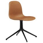 Kontorsstolar, Form Swivel 4L stol, svart - brandy läder Ultra, Svart