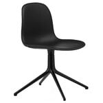 Kontorsstolar, Form Swivel 4L stol, svart - svart läder Ultra, Svart