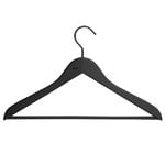 Soft coat hanger with bar, slim, black, 4 pcs