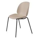 Dining chairs, Beetle chair, stackable, matt black - new beige, Beige