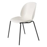 Dining chairs, Beetle chair,  stackable, matt black - alabaster white, White
