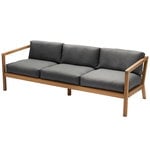 Outdoor sofas, Virkelyst 3-seater sofa, teak - charcoal, Gray
