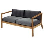 Outdoor lounge chairs, Virkelyst 2-seater sofa, teak - charcoal, Grey