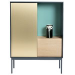 Besson Deluxe cabinet, deep blue - turquoise - brass Besson Deluxe cabinet, deep blue - turquoise - brass