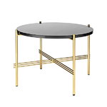 TS coffee table, 55 cm, brass - black glass TS coffee table, 55 cm, brass - black glass