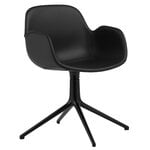 Työtuolit, Form Swivel 4L käsinojallinen tuoli, musta - musta nahka Ultra, Musta