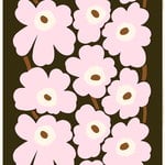 Unikko fabric, dark green - light pink - brown Unikko fabric, dark green - light pink - brown