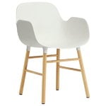 Dining chairs, Form armchair, white - oak, White